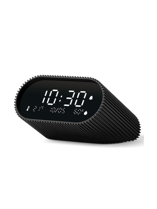 Lexon Ray Clock Επιτραπέζιο Ψηφιακό Ρολόι με Ξυπνητήρι Μαύρο LR155MN3