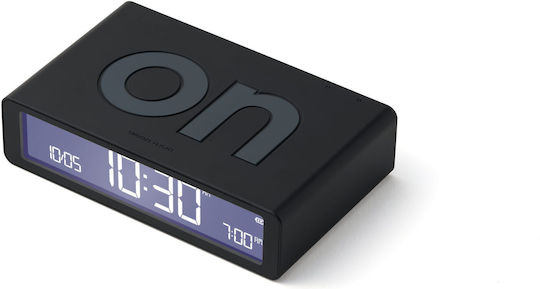 Lexon Flip Classic Tischuhr Digital LCD Kunststoff mit Wecker Schwarz