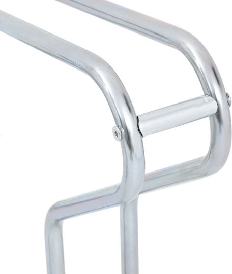 Bicycle Stand for 6 Bicycles Floor-Mounted Galvanized Steel Silver 4005577