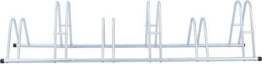 vidaXL Bicycle Stand for 6 Bicycles Floor-Mounted Galvanized Steel Silver