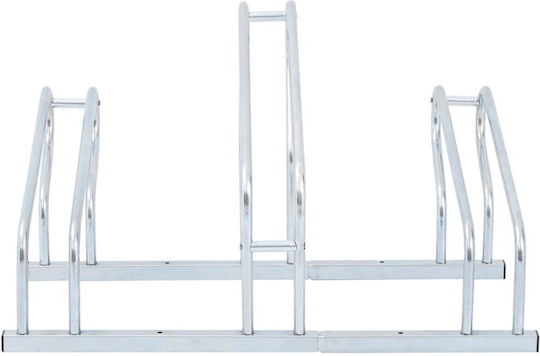 vidaXL 3-Bike Floor Stand Galvanized Steel Silver