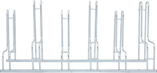 Bicycle Parking Stand 6 Bicycles Floor Galvanized Steel Silver 4005572