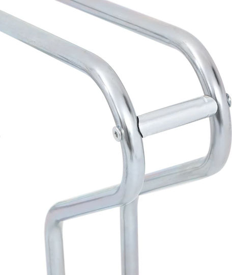 vidaXL 3-Bike Floor Stand Galvanized Steel Silver