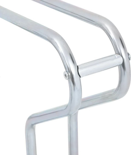 Bicycle Stand for 5 Bicycles Floor-Mounted Galvanized Steel 4005576 Silver