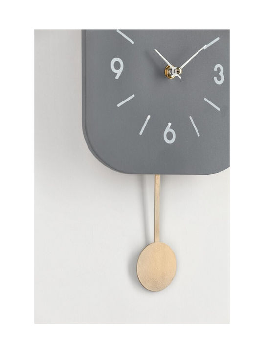 Bizzotto Home Стенен часовник С махало Сив 24x5.5см