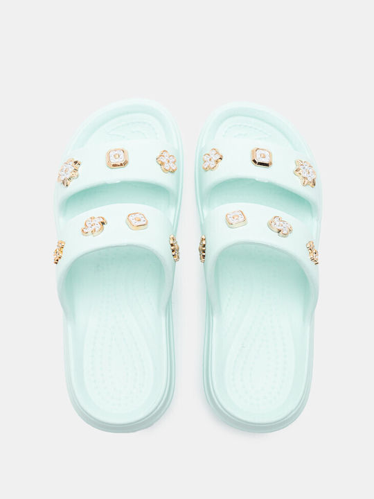 Luigi Frauen Flip Flops mit Plattform in Türkis Farbe