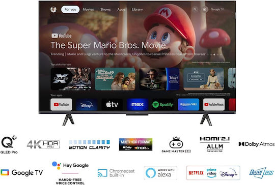 TCL Smart Τηλεόραση 55" 4K UHD QLED T7B HDR (2024) 55T7B