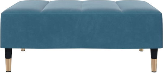 Hocker Fußhocker Gepolstert mit Samt Blue 77x55x31cm