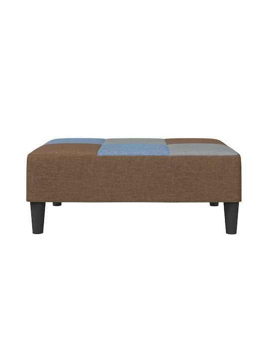 Stool Footstool Upholstered with Fabric Patchwork 77x55x31cm