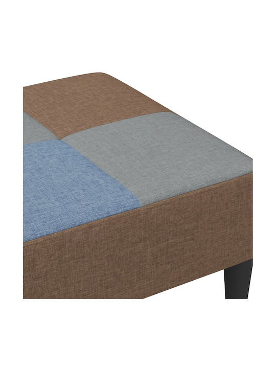 Stool Footstool Upholstered with Fabric Patchwork 77x55x31cm