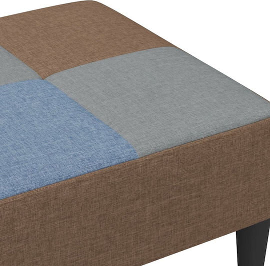 Hocker Fußhocker Gepolstert mit Stoff Patchwork 77x55x31cm