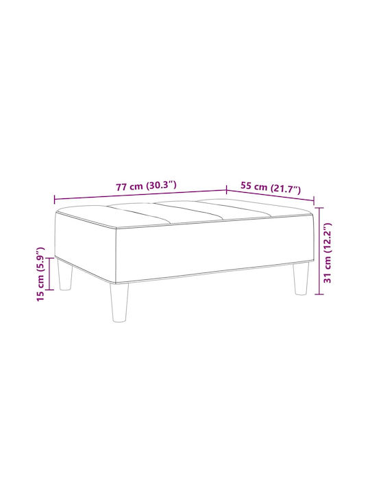 Υποπόδιο Επενδυμένο με Βελούδο Κίτρινο 77x55x31εκ.