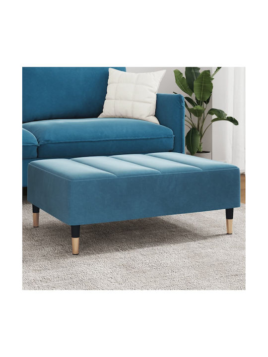 Stool Footstool Upholstered with Velvet Blue 77x55x31cm