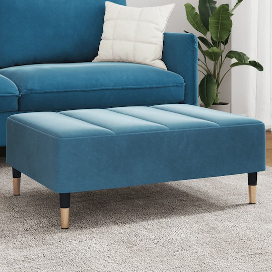 Hocker Fußhocker Gepolstert mit Samt Blue 77x55x31cm