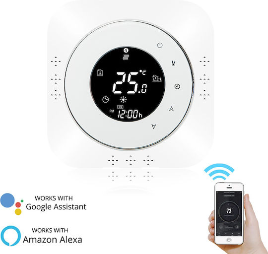 MOES BHT-6000WM-GCLW Ψηφιακός Θερμοστάτης Χώρου Smart με Οθόνη Αφής και Wi-Fi