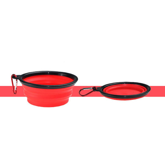 Plastic Bol Mâncare pentru Câine 300ml în Culoare Roșu