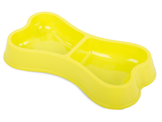 Plastic Bol Mâncare pentru Câine & Pisică pe Bază 2x 150ml 24.5cm în Culoare Galben