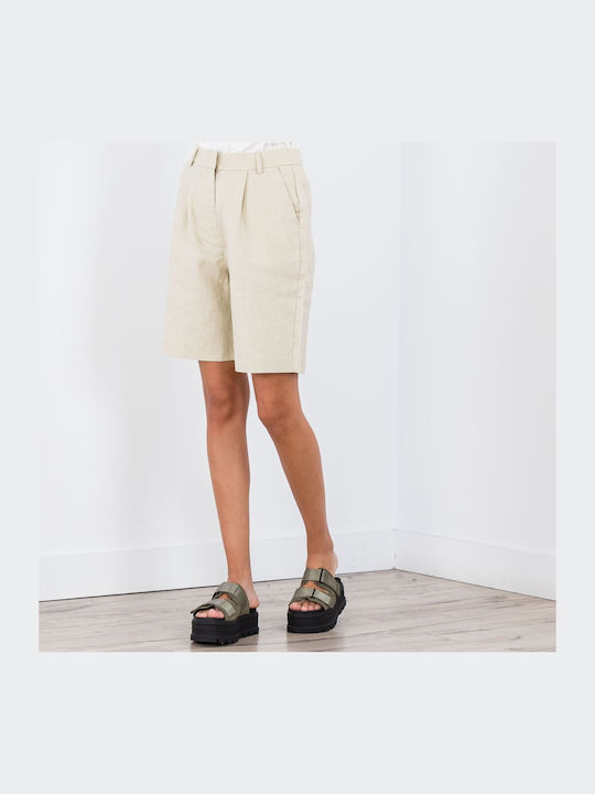 Women's Bermuda Shorts Linen Beige