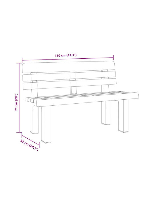 Bank Außenbereich aus Polypropylen 110x52x71cm