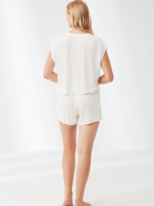Women's Set with Shorts Ecru