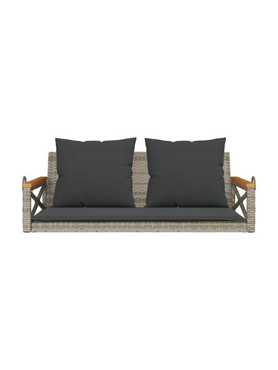Rattan Swing Gray with 110kg Maximum Weight Capacity L109xW62xH40cm