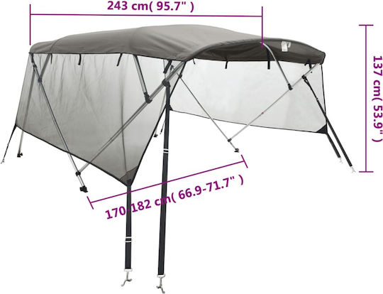 vidaXL L243xB170cm Gray Farbe