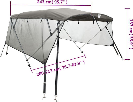 vidaXL L243xB200cm Gray Farbe