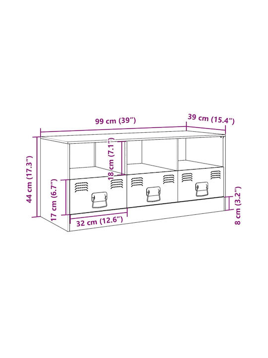 vidaXL TV-Ständer Metall Grün-Limette M99xT39xH44cm