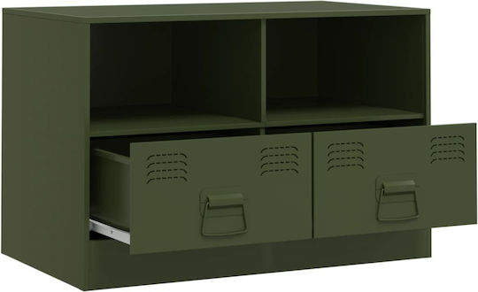 Metal TV Stand Green Olive M67xP39xH44cm