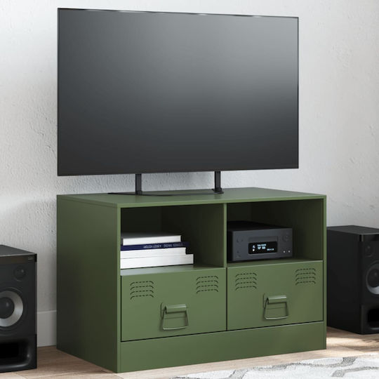 Metal TV Stand Green Olive M67xP39xH44cm