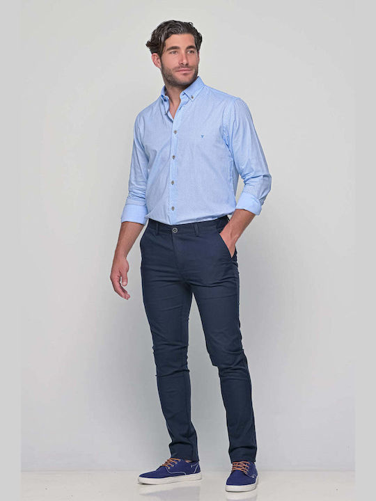 Lexton Pantaloni pentru bărbați Chino cu Croială Slim BLUE