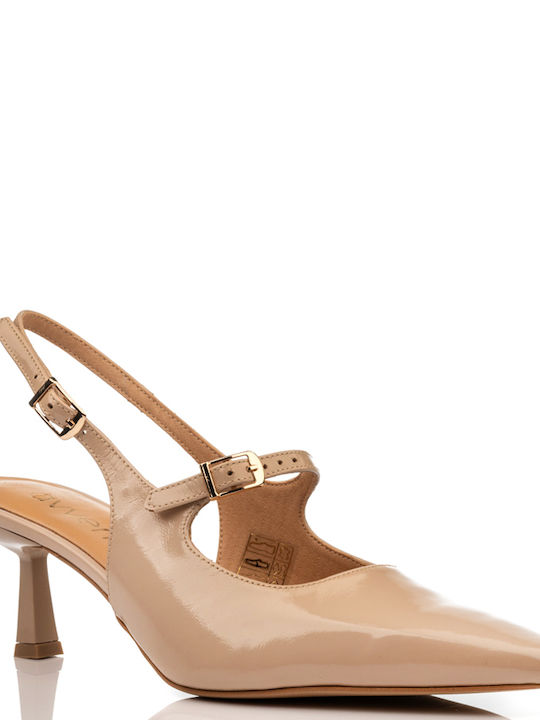 Avvento Leather Beige Low Heels