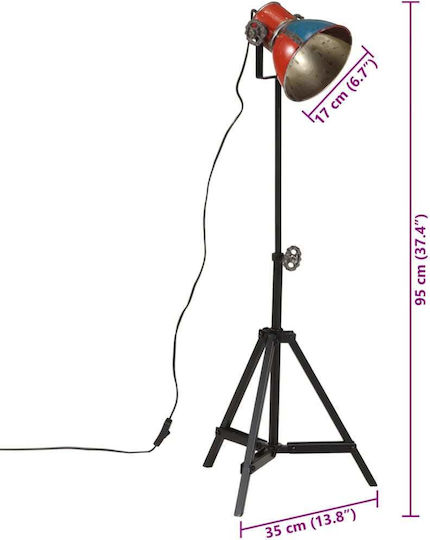 vidaXL Floor Lamp H65xW35cm. with Socket for Bulb E27 Multicolour