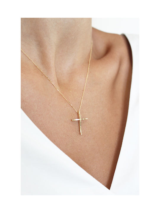 Set Cross with Chain Gold 14K Minimal 4756