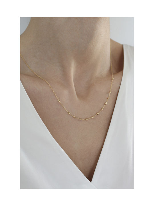 Necklace Gold 14K Dots Shine