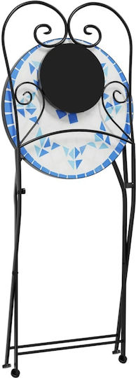 Outdoor Chair Metallic Blue 2pcs 38x45.5x89.5cm