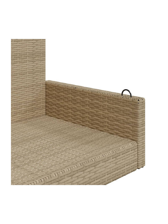 Hängende Garten & Veranda Schaukel 2 Sitze Rattan Beige Belastbarkeit bis 110kg L119xB56xH48cm