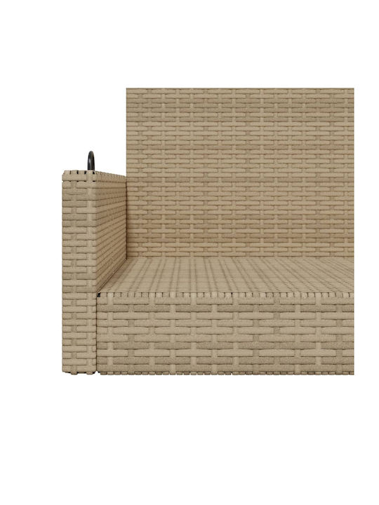 Hängende Garten & Veranda Schaukel 2 Sitze Rattan Beige Belastbarkeit bis 110kg L119xB56xH48cm