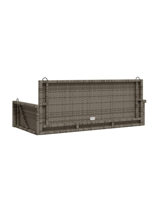 Rattan Swing Gray with 110kg Maximum Weight Capacity L119xW56xH48cm