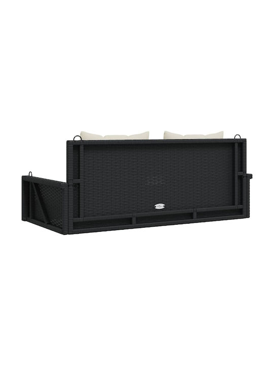 Rattan Swing Black with 110kg Maximum Weight Capacity L119xW56xH48cm
