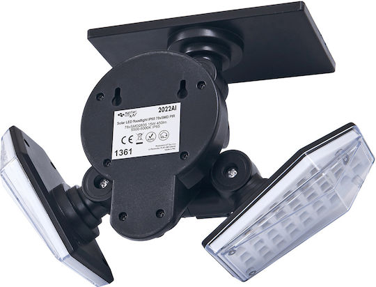 Lvt Waterproof Solar LED Flood Light 15W Cold White 6000K with Motion Sensor IP65