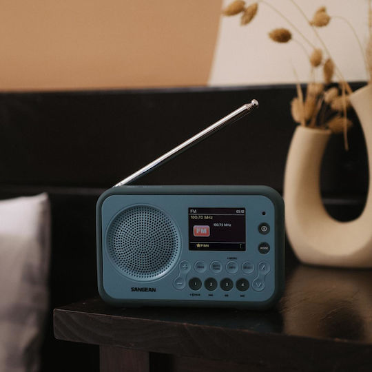 Sangean DPR-76BT Tabletop Radio Battery DAB+ with Bluetooth Light Blue