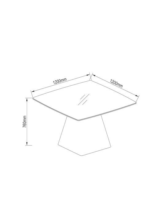 Totem Table Dining Room with Marble Surface White 120x120x120cm