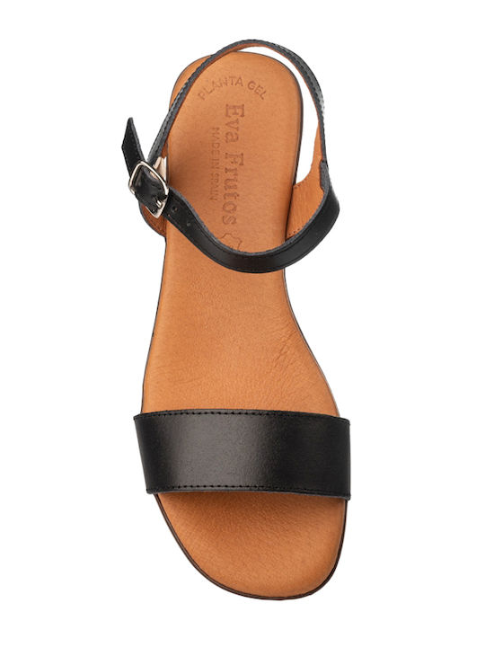 Leder Damen Flache Sandalen in Schwarz Farbe