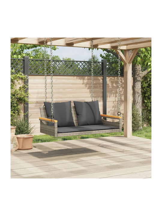 Rattan Swing Gray with 110kg Maximum Weight Capacity L109xW62xH40cm
