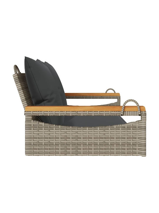 Rattan Swing Gray with 110kg Maximum Weight Capacity L109xW62xH40cm