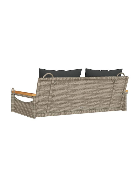 Rattan Swing Gray with 110kg Maximum Weight Capacity L109xW62xH40cm