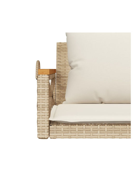 Leagăn suspendat cu pernă 2 sloturi Rattan Maro Rezistență până la 110kg L109xL62xH40cm