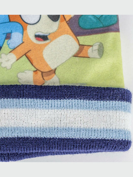 Kinder Mütze Set Gestrickt Blau
