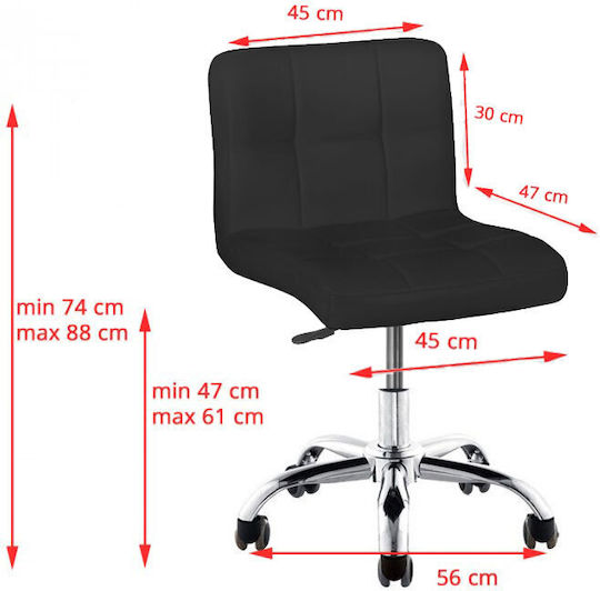 Salon Stools Räder Friseursalon- und Spa-Hocker mit Rückenlehne Schwarz